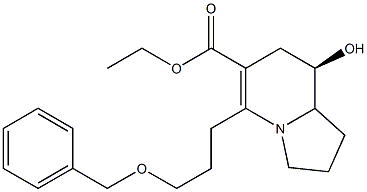 ETHYL (8R,9S)-5-(3-BENZYLOXYPROPYL)-8-HYDROXY-1,2,3,7,8,8A-HEXAHYDROINDOLIZINE-6-CARBOXYLATE Struktur