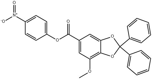 4-NITROPHENYL 7-METHOXY-2,2-DIPHENYL-1,3-BENZODIOXOLE-5-CARBOXYLATE Structure