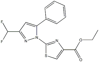 ETHYL 2-[3-(DIFLUOROMETHYL)-5-PHENYL-1H-PYRAZOL-1-YL]-1,3-THIAZOLE-4-CARBOXYLATE Struktur