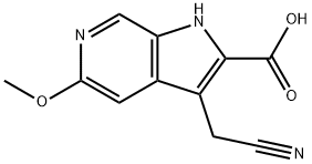 3-(氰基甲基)-5-甲氧基-1氫-吡咯[2,3-C]吡啶-2-甲酸 結(jié)構(gòu)式