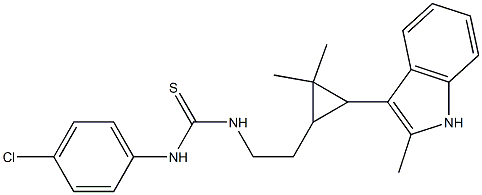 1-(4-CHLOROPHENYL)-3-(2-(2,2-DIMETHYL-3-(2-METHYL-1H-INDOL-3-YL)CYCLOPROPYL)ETHYL)THIOUREA Structure