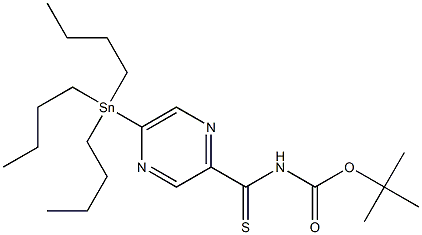 N-(BOC)-5-(TRIBUTYLSTANNYL)PYRAZINE-2-CARBOTHIOAMIDE Structure