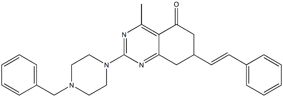 (E)-2-(4-BENZYLPIPERAZIN-1-YL)-4-METHYL-7-STYRYL-7,8-DIHYDROQUINAZOLIN-5(6H)-ONE Struktur