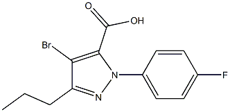 4-BROMO-1-(4-FLUOROPHENYL)-3-PROPYL-1H-PYRAZOLE-5-CARBOXYLIC ACID Struktur