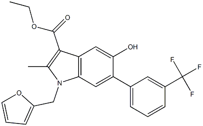 ETHYL 1-(2-FURYLMETHYL)-5-HYDROXY-6-(3-TRIFLUOROMETHYLPHENYL)-2-METHYL-1H-INDOLE-3-CARBOXYLATE Struktur