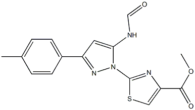 METHYL 2-[5-(FORMYLAMINO)-3-(4-METHYLPHENYL)-1H-PYRAZOL-1-YL]-1,3-THIAZOLE-4-CARBOXYLATE Struktur